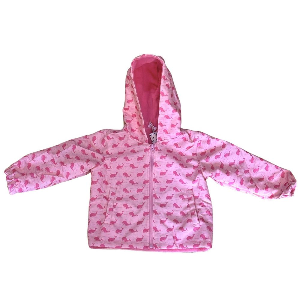 Pink Whale + Waves Raincoat|10476