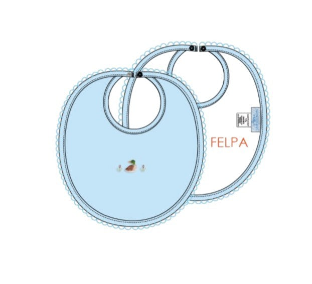 Madaket Mallard Embroidered Bib-Chatham Bars Blue|13180