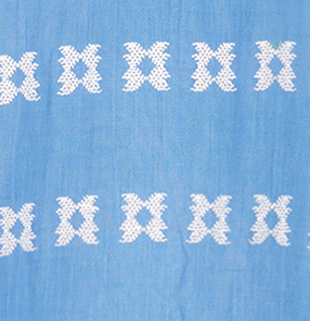 Mini Eva Dress- Blue w/ White Embroidery|11792