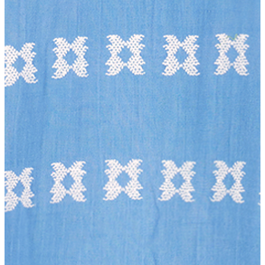 Mini Eva Dress- Blue w/ White Embroidery|11792