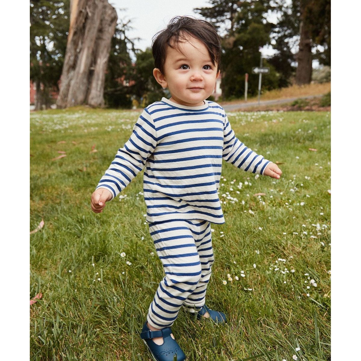 Andy Baby Legging, Navy Stripe|9399