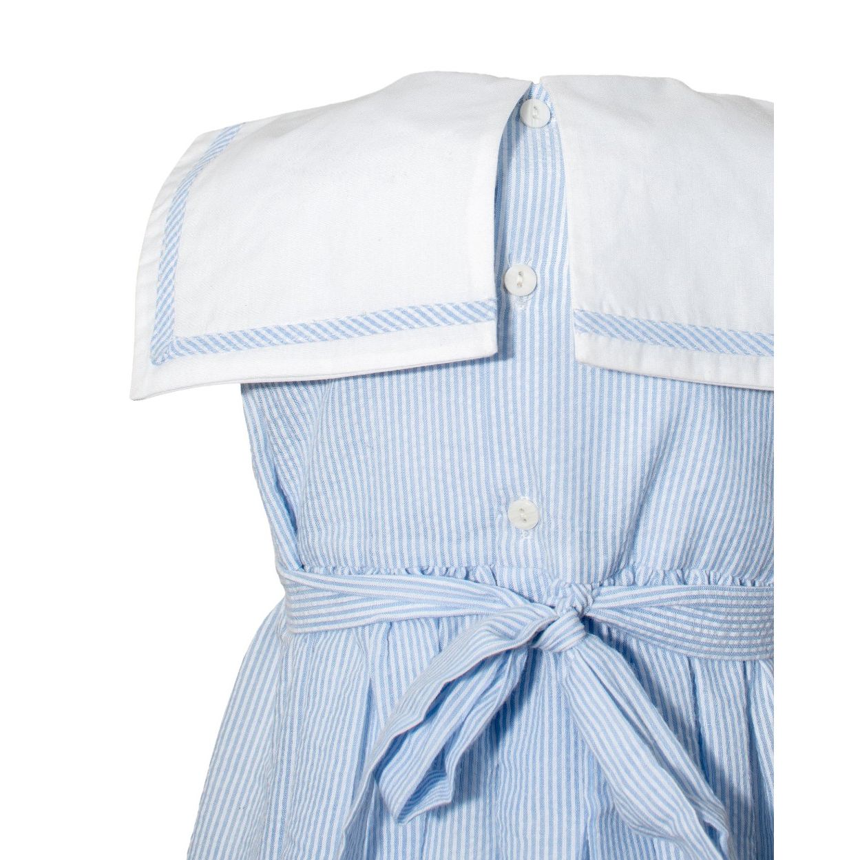 Light Blue Seersucker Sailboats Dress|11590