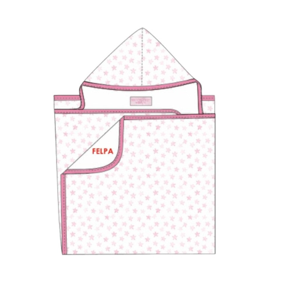 Little Stars Oversized Hooded Towel-Bubblegum|13198