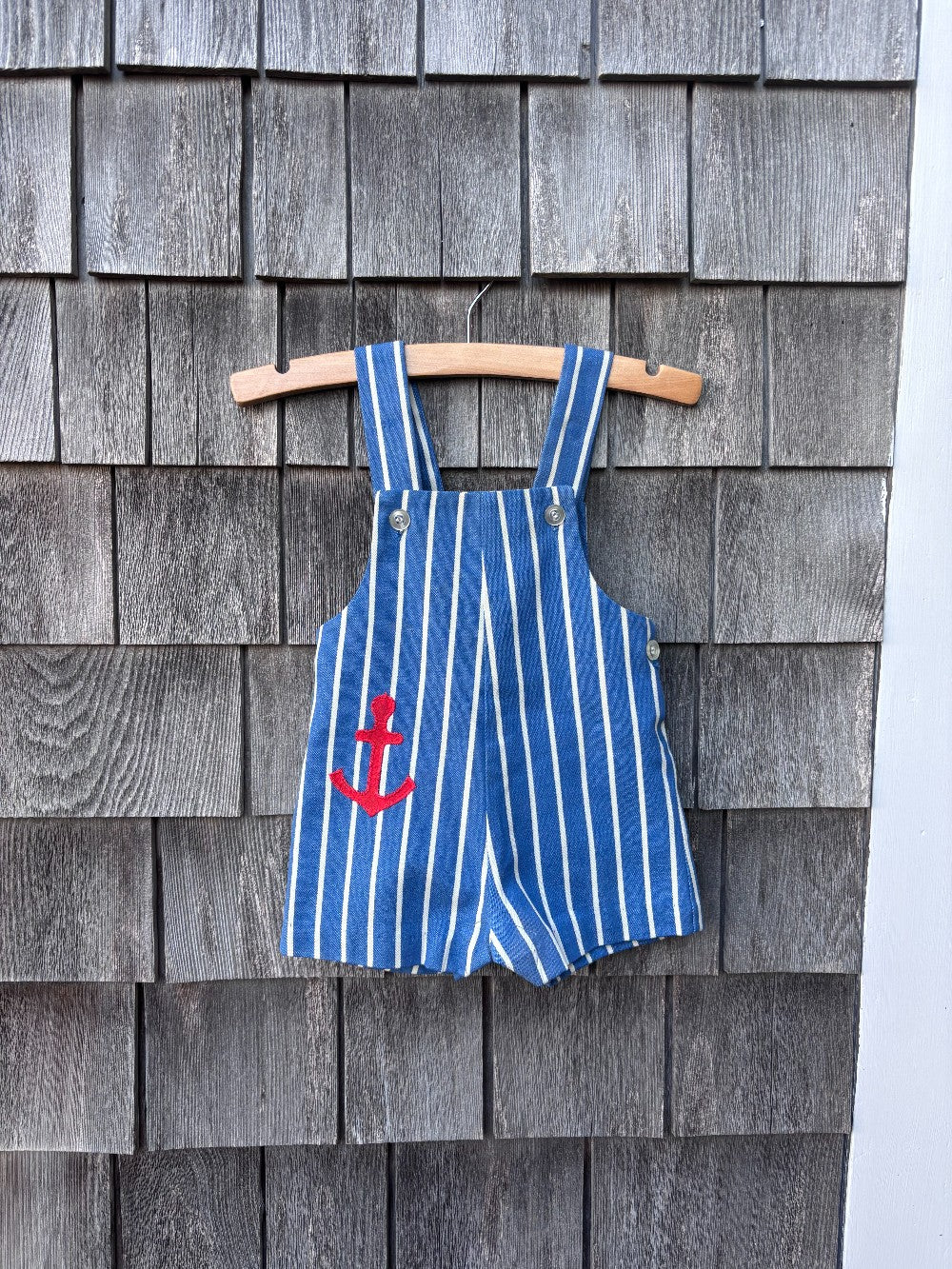 Vintage Helathtext 1970s Striped Anchor Shortalls|11822