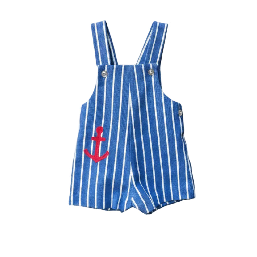 Vintage Helathtext 1970s Striped Anchor Shortalls|11822