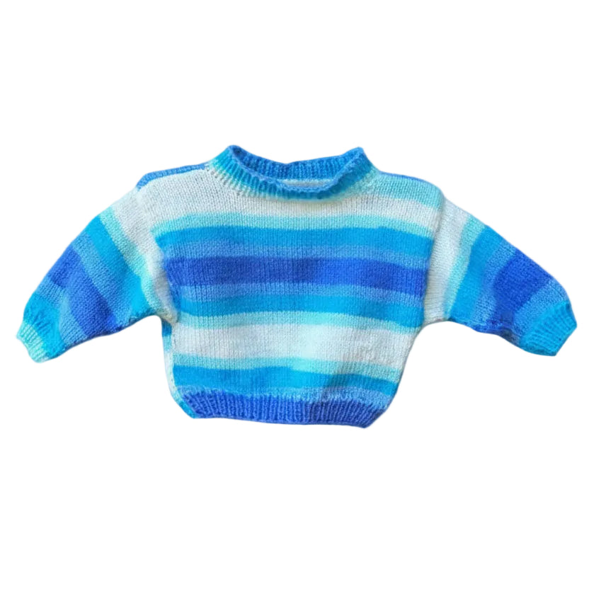 Handmade Blue Stripe Sweater|11814