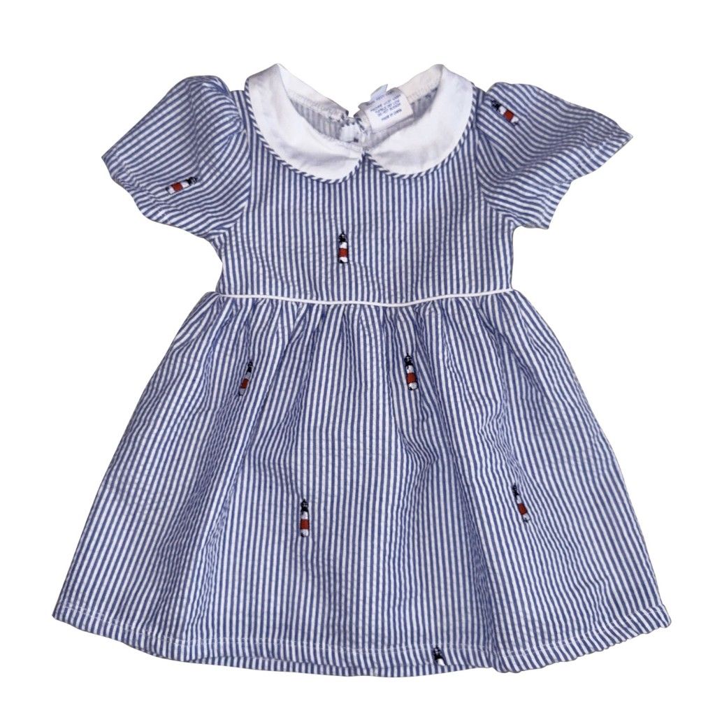 Sankaty Seersucker Dress with Peter Pan Collar|9615