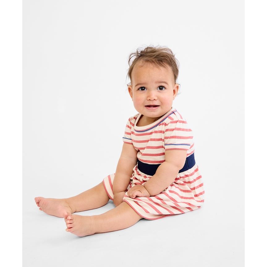 Mirren Baby Dress, Nautical Red|6828