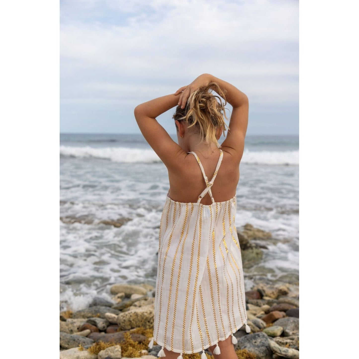 Mini Chantel Dress- Gold Lurex Stripe|11742