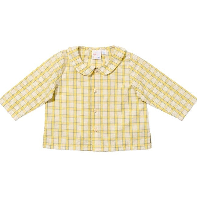 Jefferson Baby Shirt, Yellow Picnic|7544