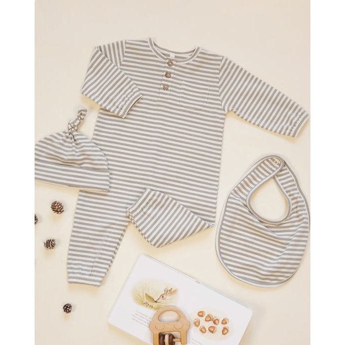 Long Sleeve Pocket Jumpsuit - Laurel Stripe|12403