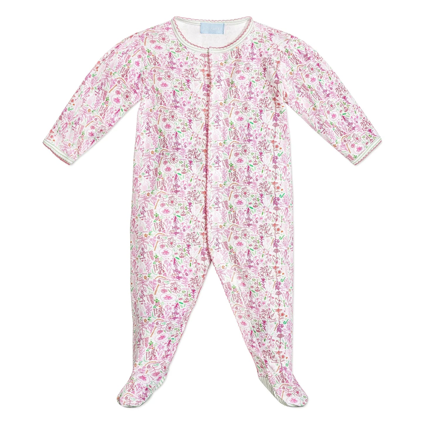 Pink Birth Flowers Puff Sleeve Snap Onesie