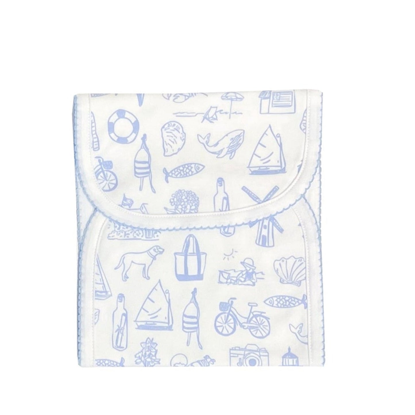 Nantucket Collection Burp Cloth-Ocean Blue