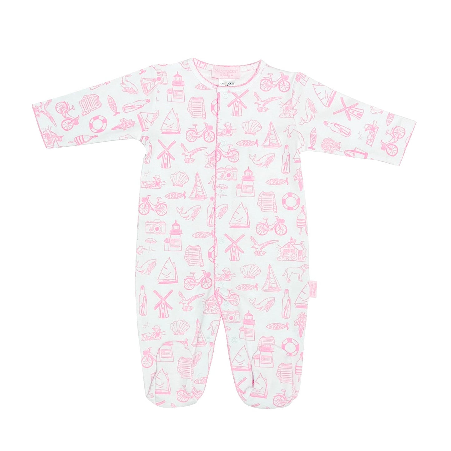 Nantucket Collection Footed Romper-Bubblegum