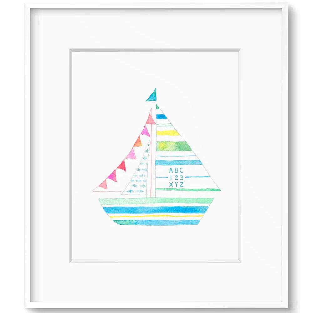 Sailboat: Pink Flags Print