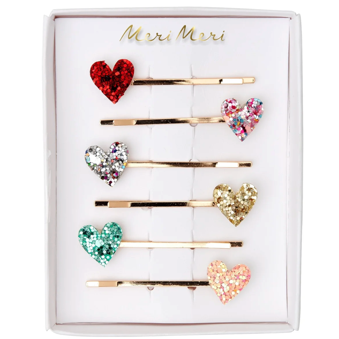 Glitter Heart Hair Slides