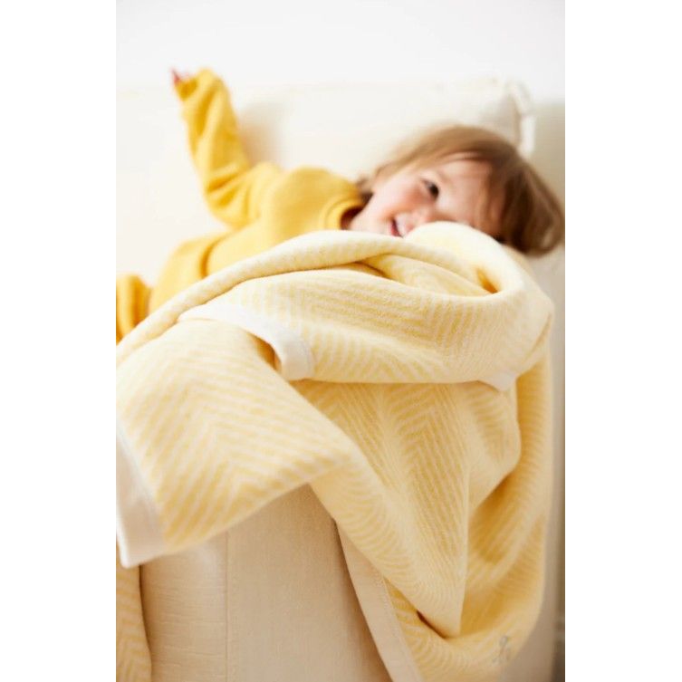 Harborview Herringbone Butter Yellow Mini Blanket