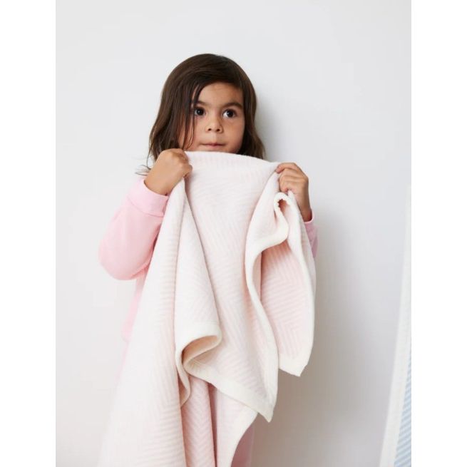 Harborview Herringbone Ballet Pink Mini Blanket