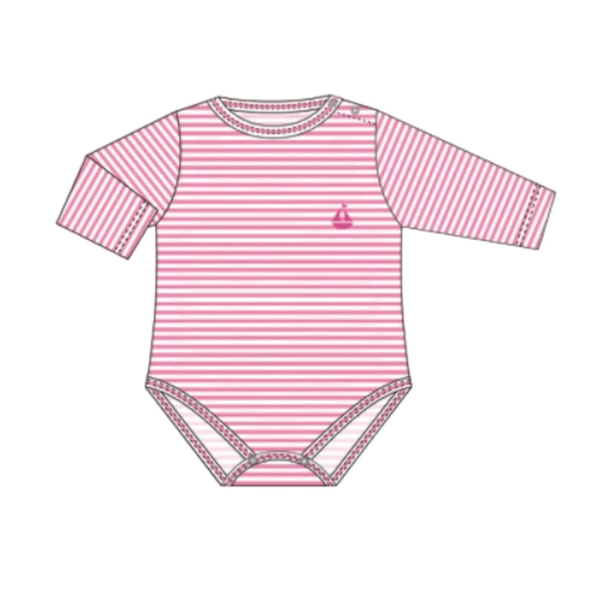 Essentials Pima Bodysuit-Bubblegum Stripe