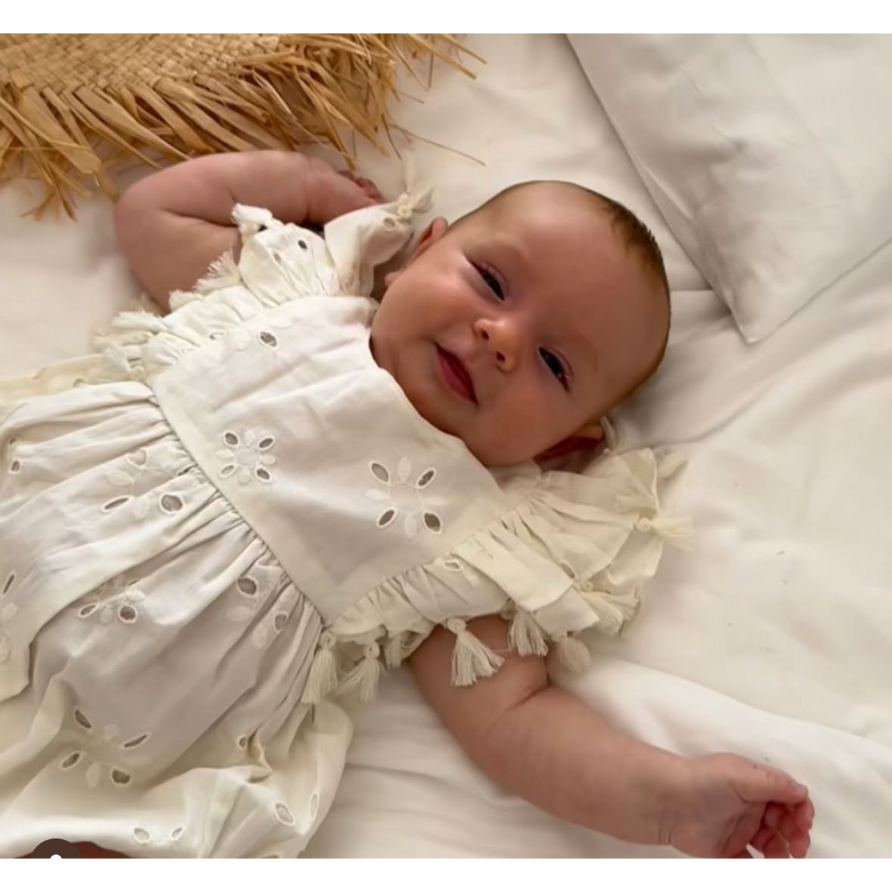 Anna Baby Romper-White Eyelet