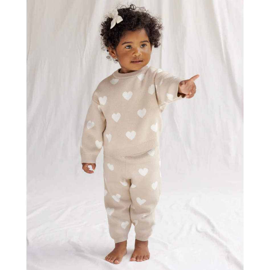 Heart Knit Pants Oat