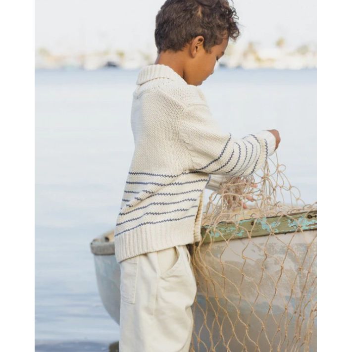 Shawl Cardigan Natural & Marine