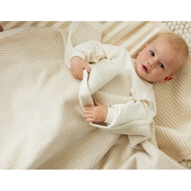 Harborview Herringbone Cream Blanket