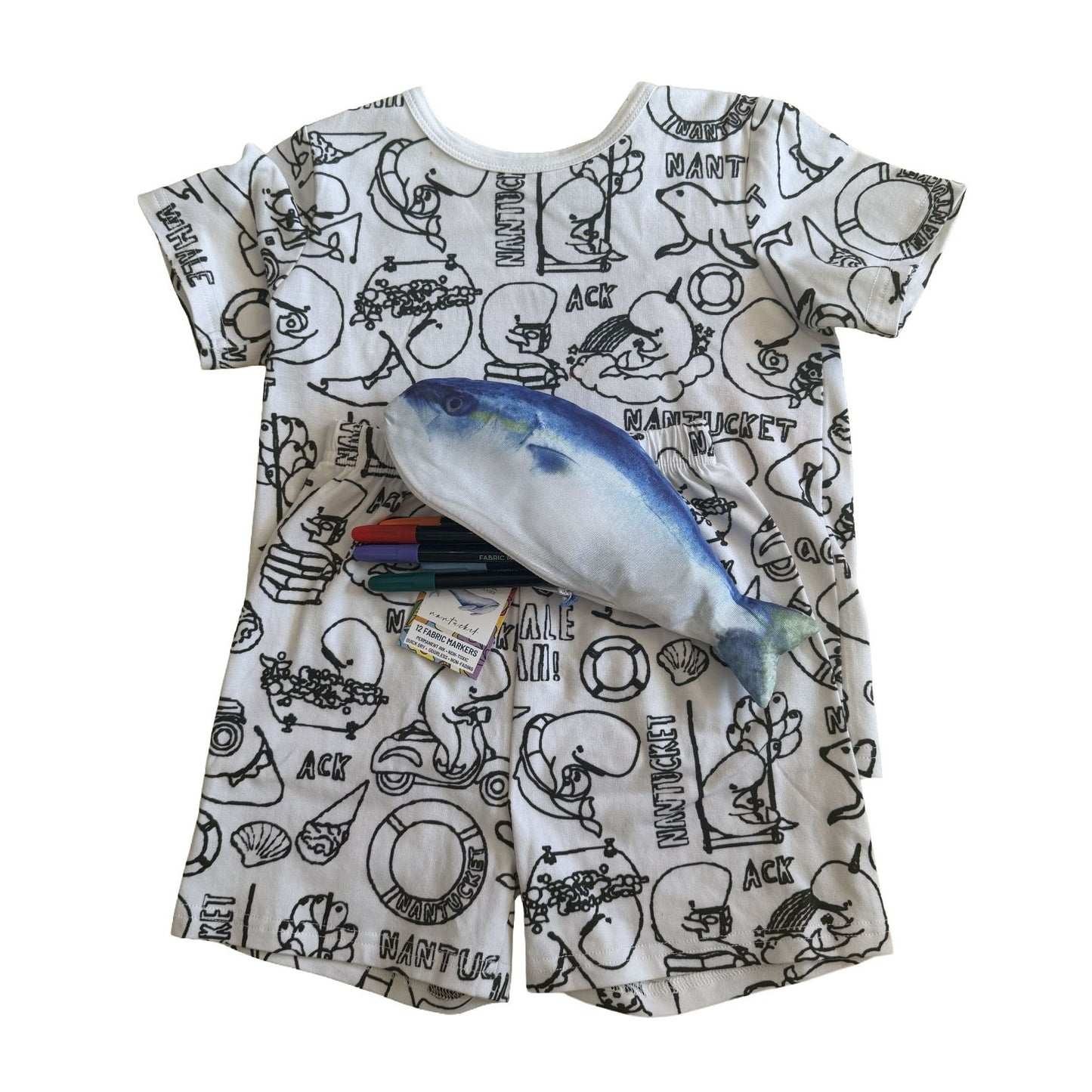 Color Yourself Nantucket Whales Pajama