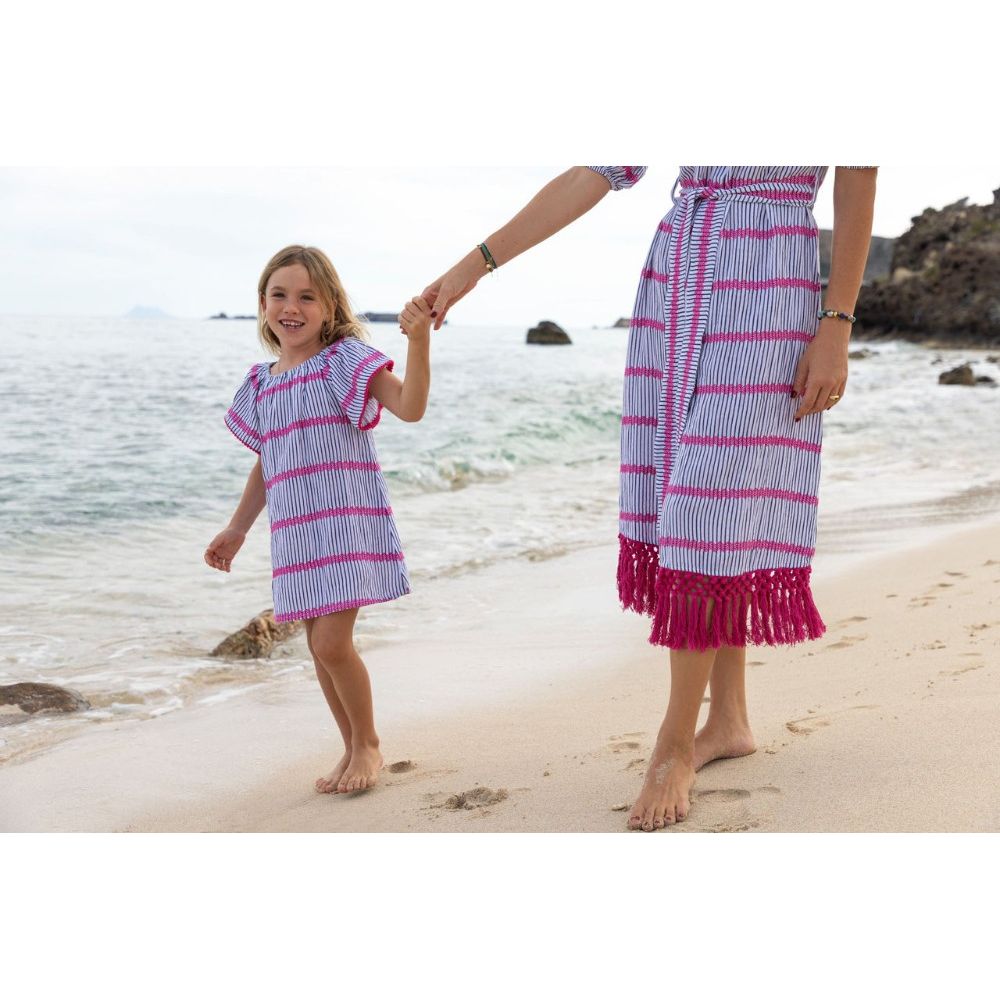 Mini Capucine Coverup- Marine Stripe|11738