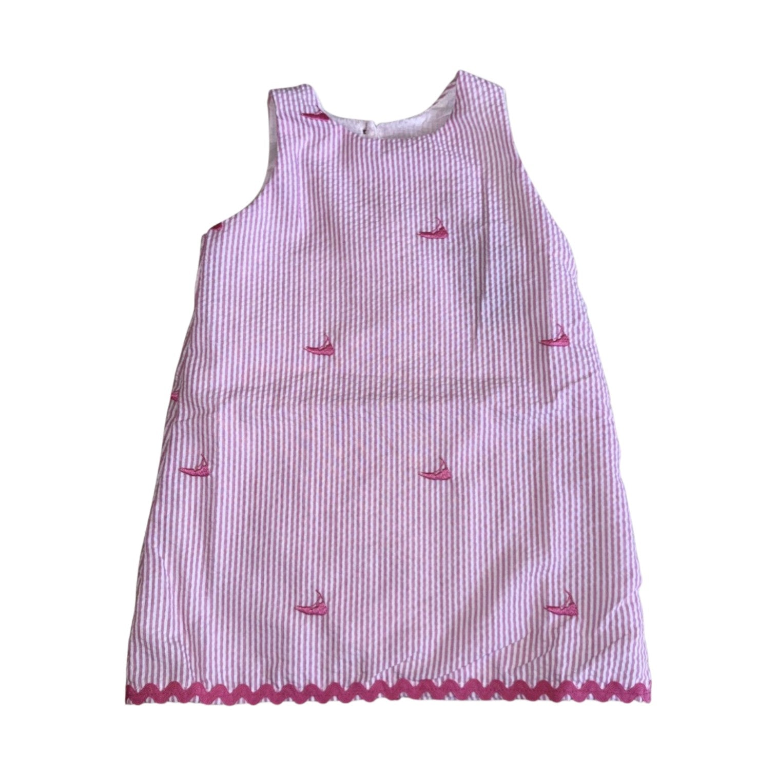 Pink Seersucker Dress with Pink Nantuckets - 12-18 Months Pink Seersucker Dress with Pink Nantuckets - 12-18 Months