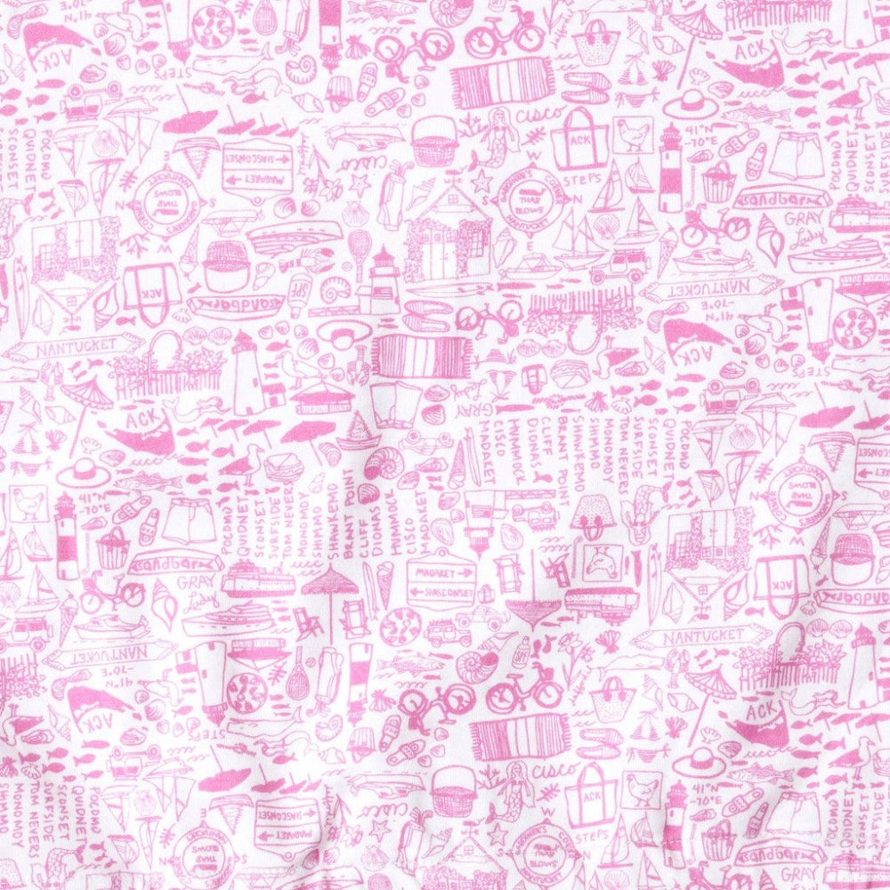 Nantucket Two Piece Kids Pajamas - Peony Pink|7368