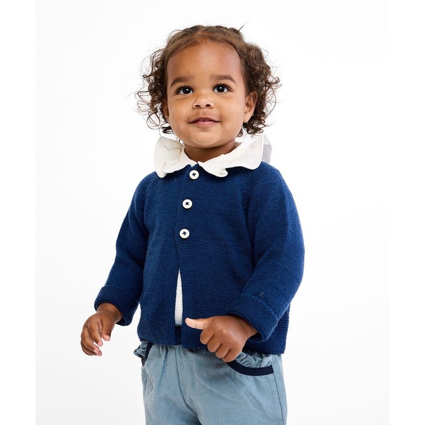 Hen Baby Shirt, Vanilla Piping|9462