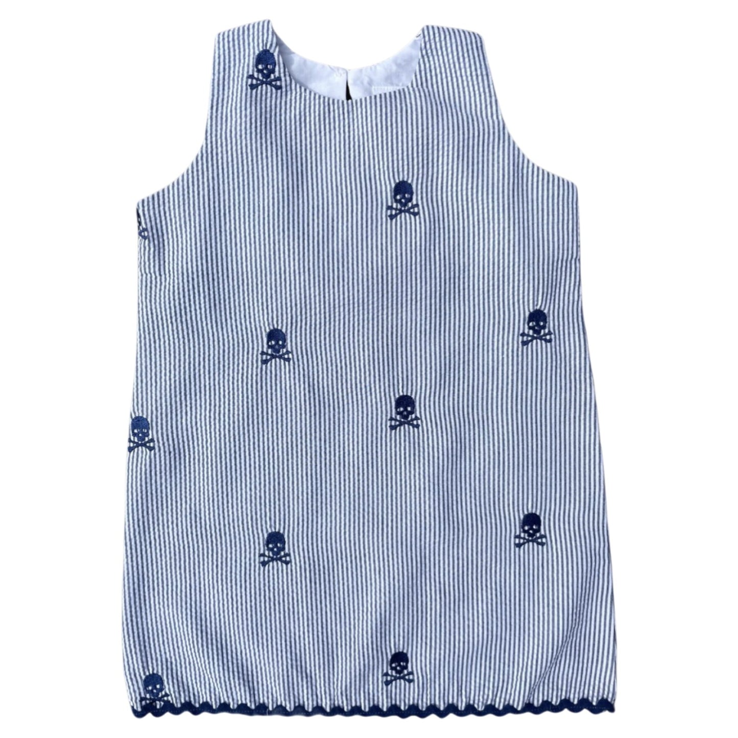 Navy Dress with Navy Skull