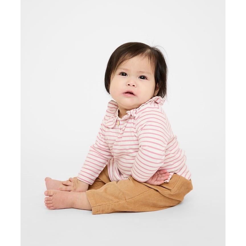 Hen Baby Shirt, Rose Mini Stripe|9456