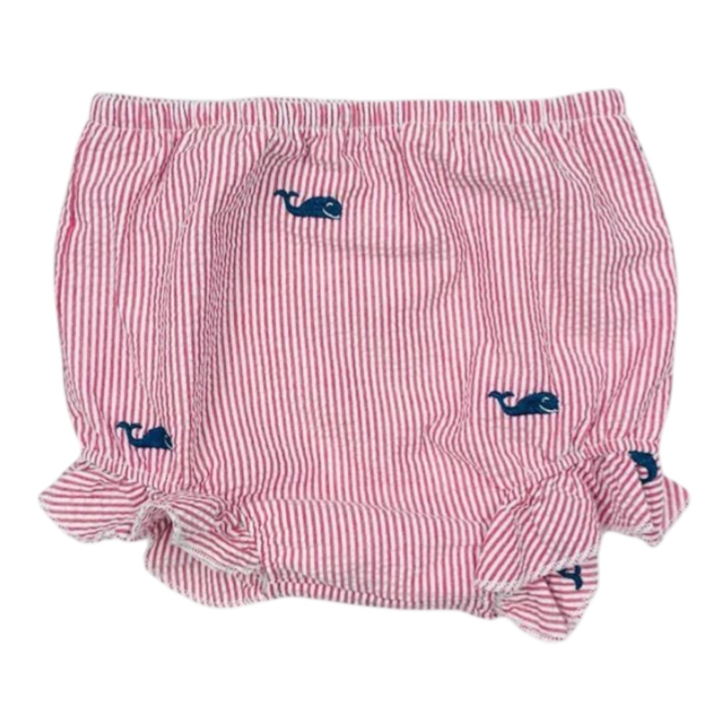 Red SS Bloomers w/ Navy Whales