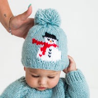 Blue Snowman Beanie