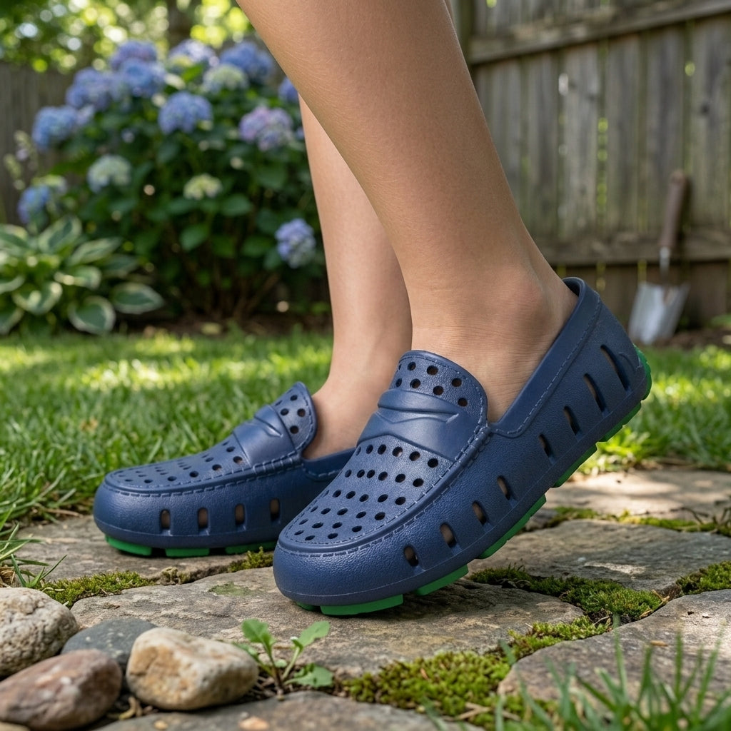 Navy/Green Floafers