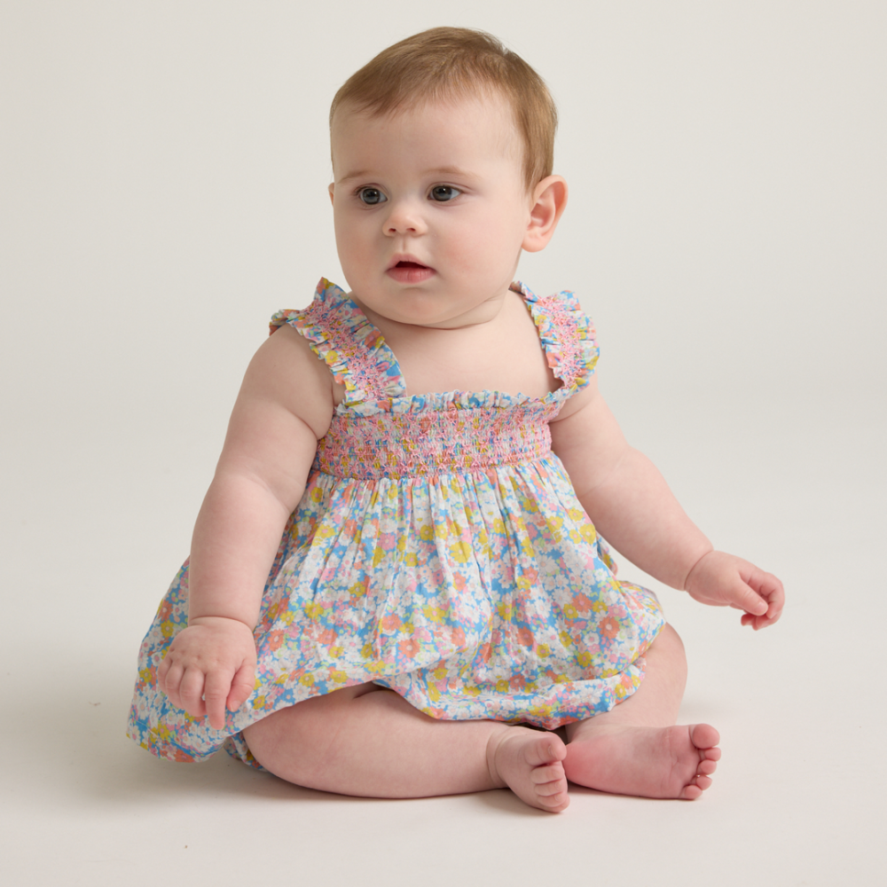 baby girls jasmine blossom smocked top and bloomer|11407