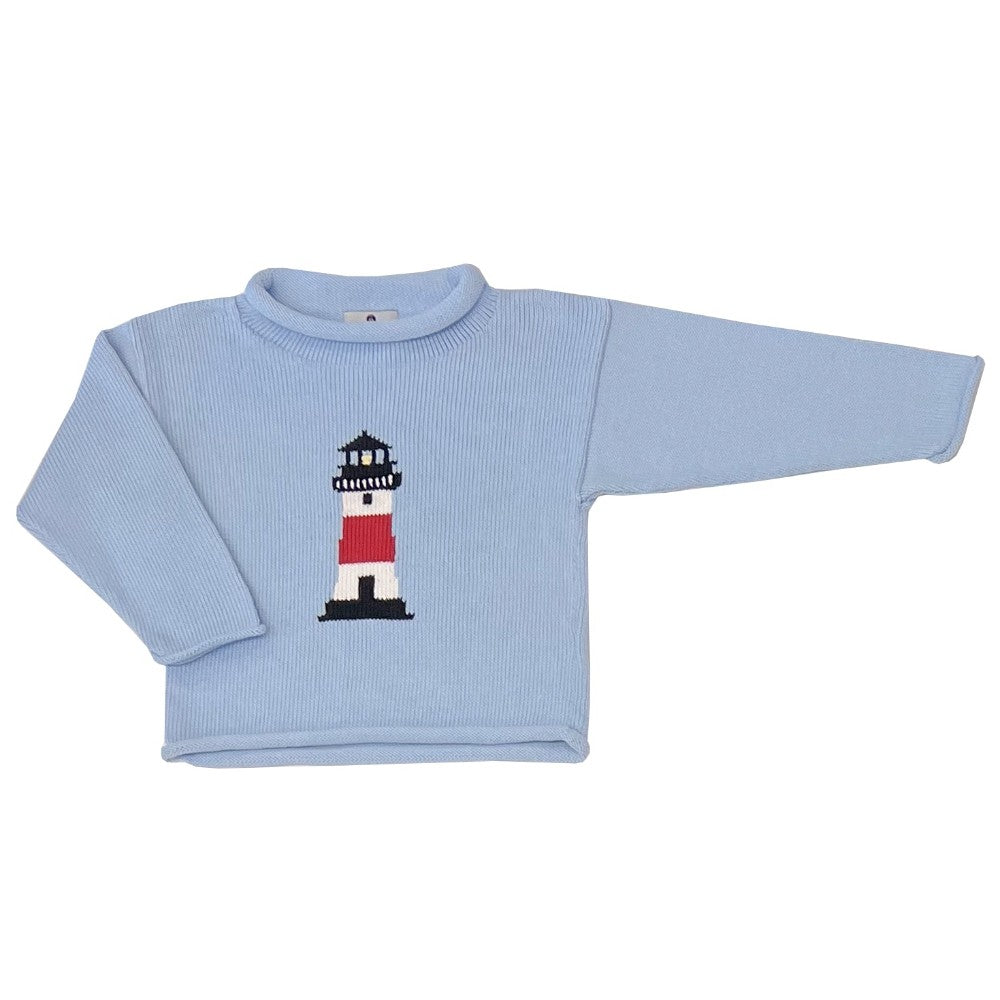 Lighthouse Roll Neck Sweater-Chatham Bars Blue|12841