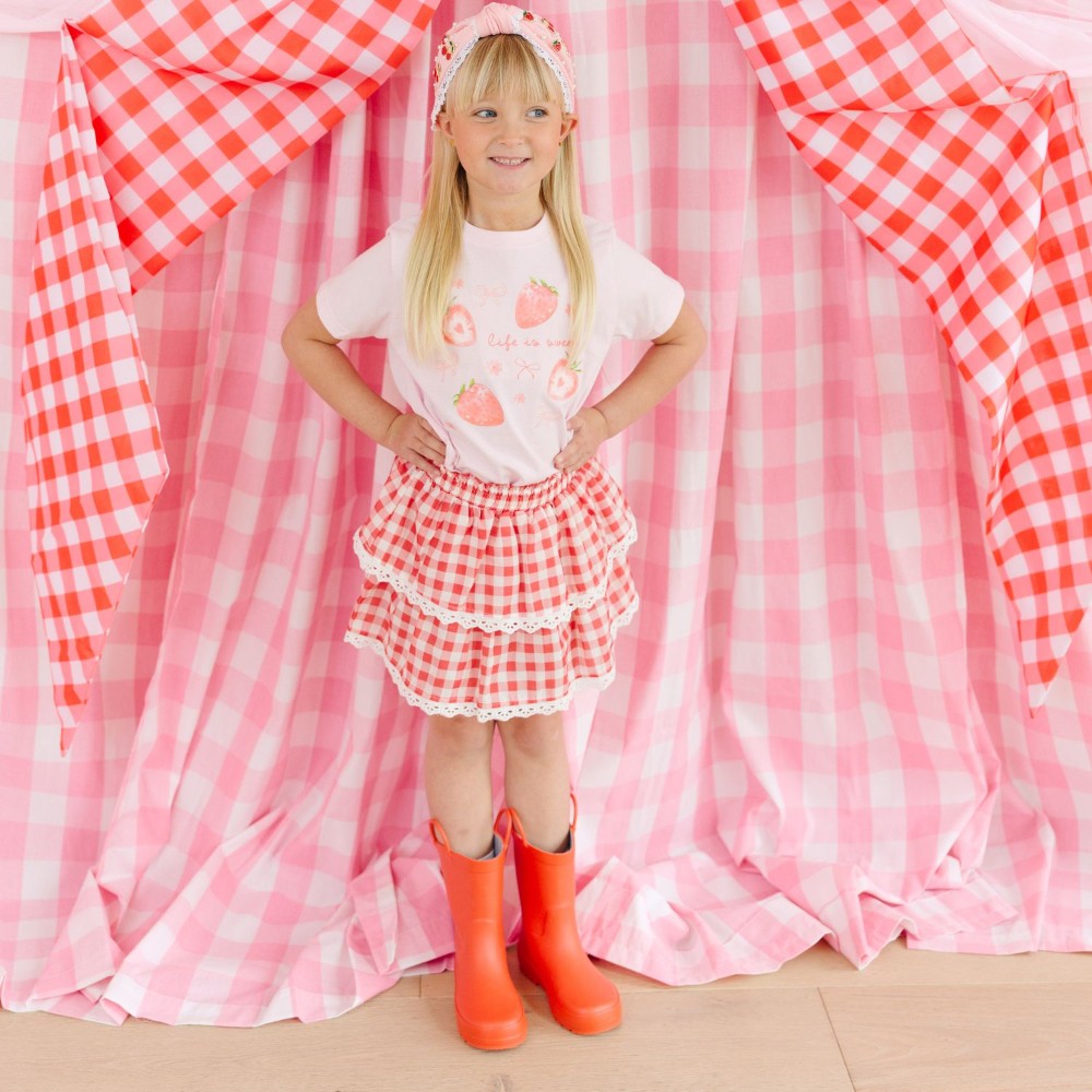 Red Gingham Skort|12599