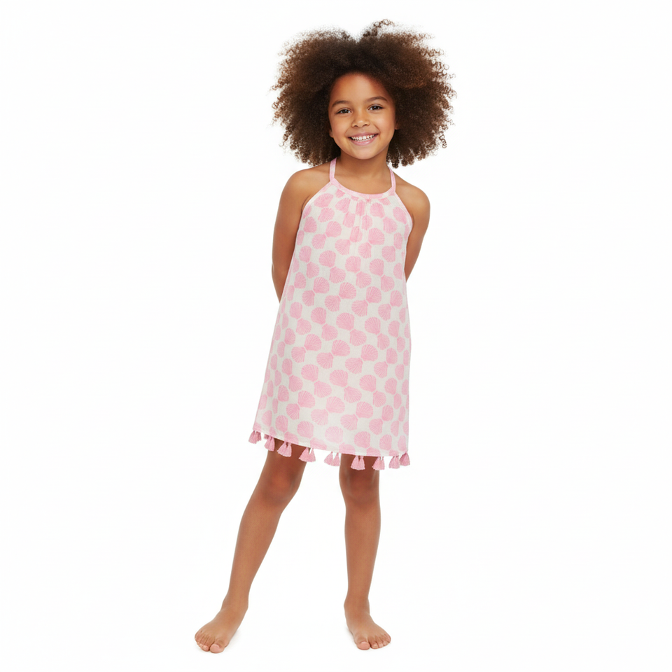 Mini Chantal Sundress- Shell Beach Pink|11781