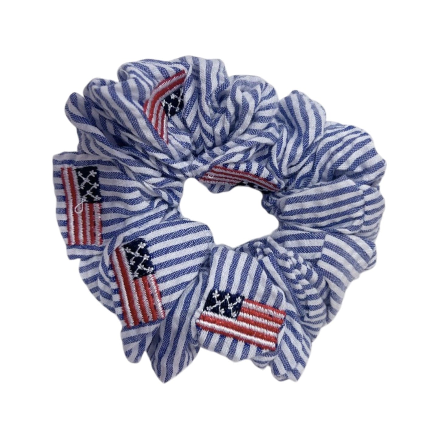 Blue with American Flag Scrunchie