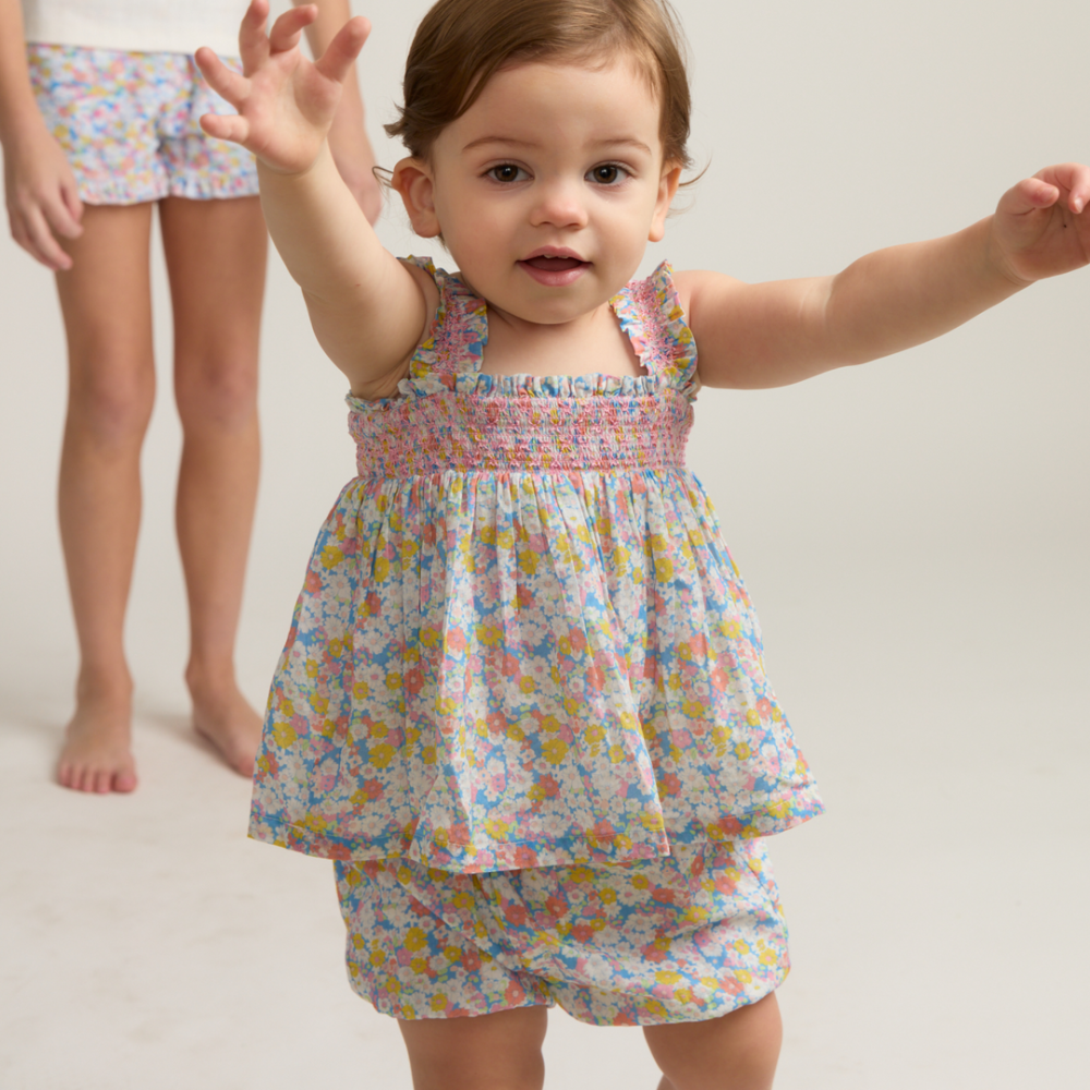 baby girls jasmine blossom smocked top and bloomer|11406