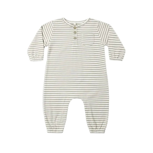Long Sleeve Pocket Jumpsuit - Laurel Stripe|12402
