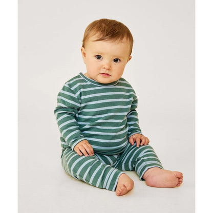 Edward Baby T-Shirt, Forest Stripe|9355