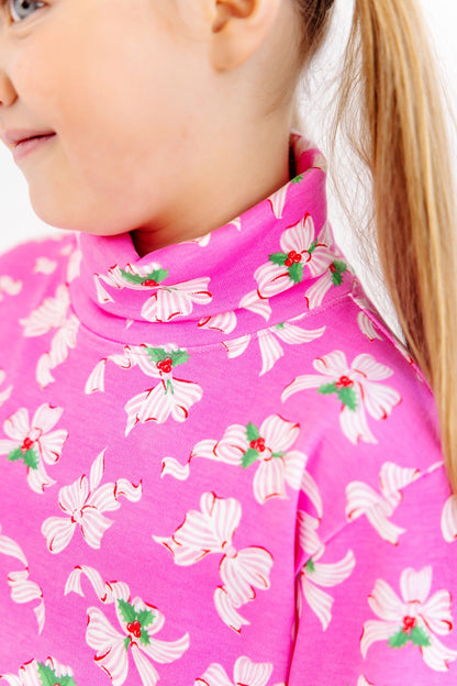 Tatum's Turtleneck Dress Bows of Holly|12273
