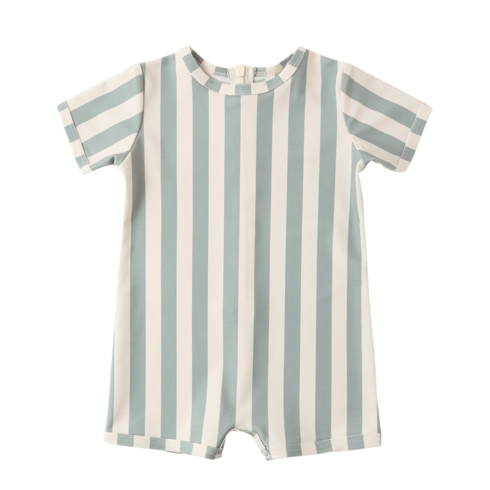 SHORTY ONE-PIECE GREEN STRIPE|10831