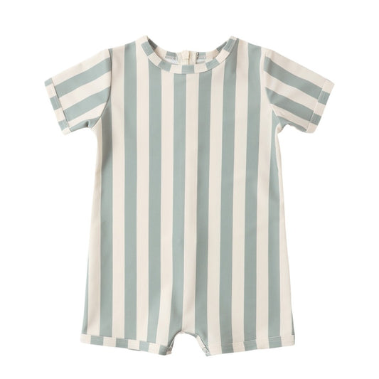 SHORTY ONE-PIECE GREEN STRIPE|10831