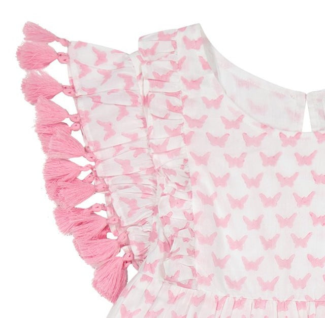 Sophie Tassel Dress- Pink Butterfly|11772