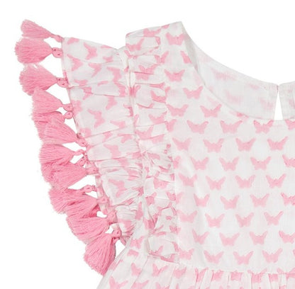 Sophie Tassel Dress- Pink Butterfly|11772